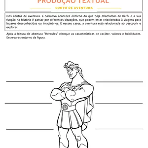 Imagem de capa para o Ebook Atividades de Produção Textual - Conto de Aventura - 15 páginas