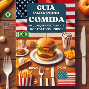 Imagem de capa para o Ebook Guia Completo para Pedir Comida em Restaurantes nos EUA