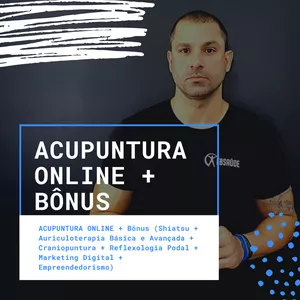 Imagem do curso ACUPUNTURA ONLINE + Bônus (Auriculoterapia Básica e Avançada, Craniopuntura, Reflexologia Podal, Empreendedorismo e Marketing Digital)