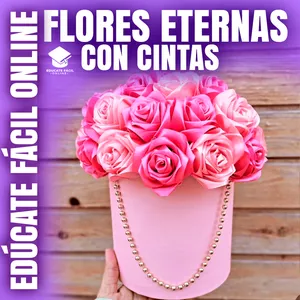 Imagen de portada para Curso online FLORES ETERNAS CON CINTAS