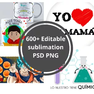 Imagen de portada para Curso online 600+ Editable sublimation PSD PNG / Coffee Mug Mockup / T-shirt mockup template / Family celebration/mother day/love/father day