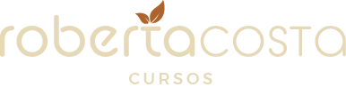 Logo Roberta Costa Cursos na cor bege