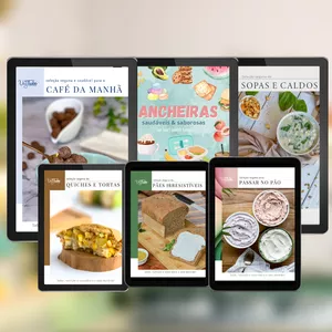 Imagem de capa para o Ebook 6 e-books de Receitas Veganas (Lancheira, Café da Manhã, Sopas, Quiches e Tortas, Pães e Pastas para Passar no Pão) 