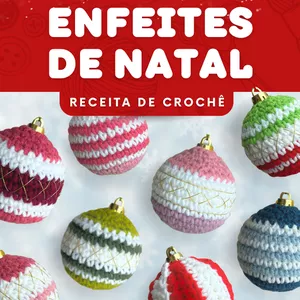 Imagem de capa para o Ebook Receita Enfeites de Natal de Crochê