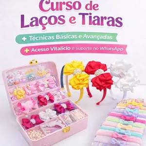 Imagem de capa para o Curso online Curso de Laços e Tiaras by  Bora Fazer Lacitos
