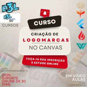 Imagem do curso CRIAÇÃO DE LOGOMARCAS no CANVA D3L CURSOS