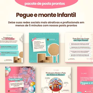 Imagem de capa para o Curso online Pack Canva Pegue e Monte festas Infantis
