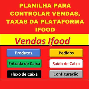 Imagem de capa para o Ebook Planilha CONTROLE TOTAL de suas Vendas, Taxas e Lucro pelos seus pedidos pelo Ifood