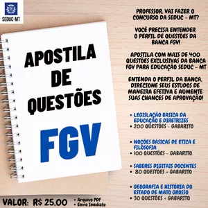 Imagem de capa para o Ebook APOSTILA FGV - SEDUC MT