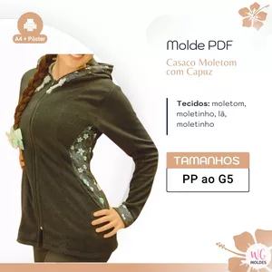 Imagem de capa para o Ebook MOLDE CASACO MOLETOM COM CAPUZ