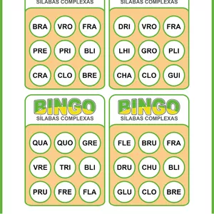Imagem de capa para o Ebook Bingo silábico – Sílabas complexas 