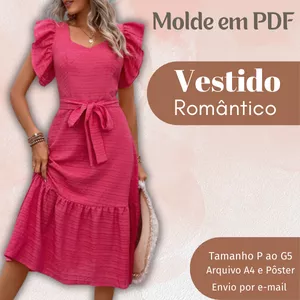 Imagem de capa para o Ebook MOLDE EM PDF VESTIDO ROMÂNTICO 