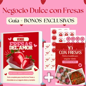 Imagen de portada para Ebook Negocio Dulce con Fresas - Vende Fresas del Amor "Morango do Amor"  +  10 Recetas Lucrativas con Fresas + BONOS EXCLUSIVOS