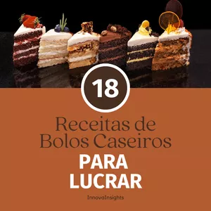Imagem de capa para o Ebook Delícias Caseiras: 18 Receitas de Bolos para Lucrar o Ano Todo + Planilha GRATUITA de Precificação