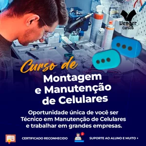 Imagem de Curso de Montagem e Manutenção de Celulares criado por Venger Cursos na hotmart