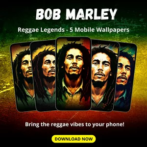 Cover image for Online course Bob Marley: Reggae Legends - 5 Mobile Wallpapers