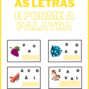 Imagem de capa para o Ebook Atividade "ORGANIZE AS LETRAS E FORME A PALAVRA"