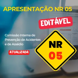 Imagem de capa para o Ebook Apresentação Editável da NR 05: Comissão Interna de Prevenção de Acidentes e de Assédio 