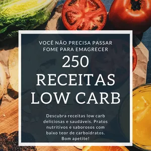 Imagem de capa para o Ebook 250 RECEITAS LOW CARB