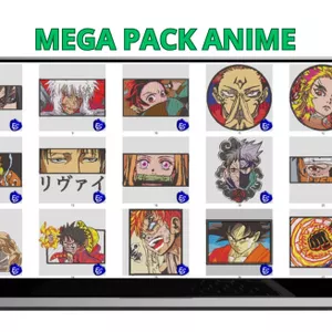 Imagen de portada para Curso online MEGA PACK ANIME 4,000 Diseños listos para bordar. EMB, DST, JEF, PES, XXX, VP3