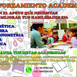 Imagen de portada para Curso online REFORZAMIENTO ACADEMICO POR HORA