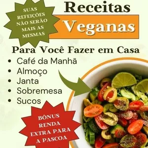 Imagem de capa para o Ebook Livro Receitas Veganas