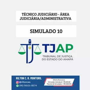 Imagem de capa para o Ebook SIMULADO 10 - TÉCNICO JUDICIÁRIO - ÁREA JUDICIÁRIA/ADMINISTRATIVA