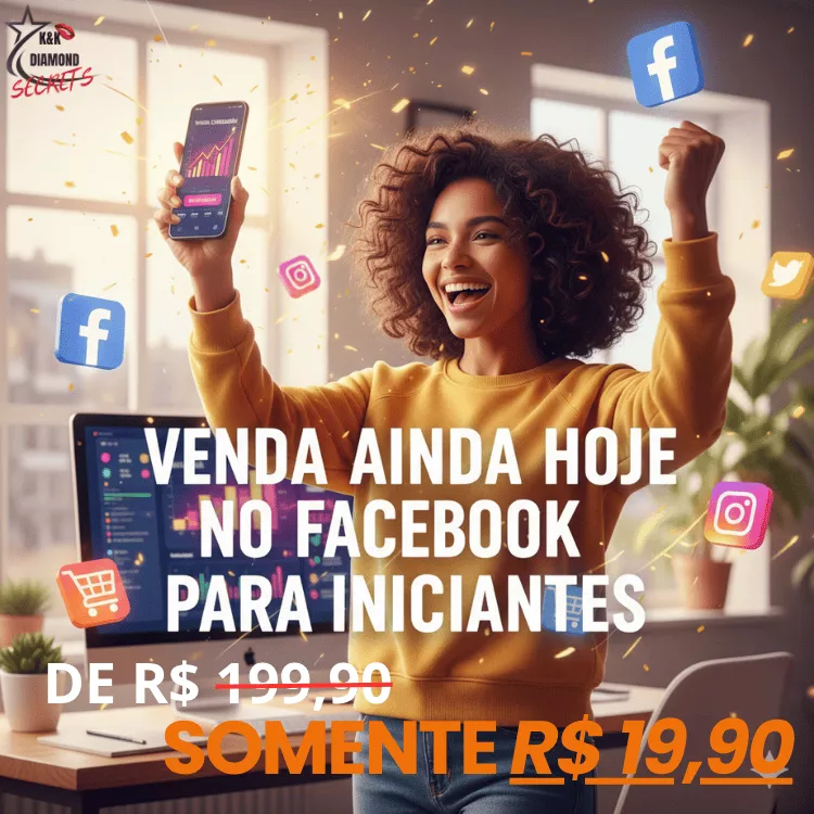 Aprenda passo a passo a vender no Facebook e comece a faturar ainda hoje. Preço acessível para você dar o primeiro passo sem desculpas! 💎