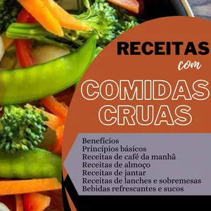 Imagem de capa para o Ebook Receitas com comidas cruas