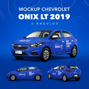 Imagem de capa para o Ebook MOCKUP CHEVROLET ONIX LT 2019 - 3 ÂNGULOS