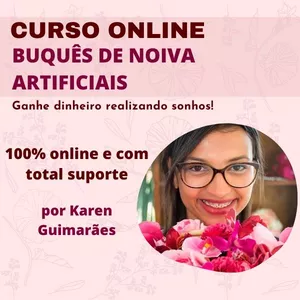 Imagem de capa para o Curso online Aprenda a fazer e a vender buquês de noiva artificias