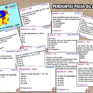 Imagem de capa para o Ebook JOGO PASSA OU REPASSA: SAEB  💡9° ANO