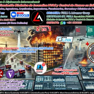 Imagen de portada para Curso online MasterClass &amp; Diplomado Internacional:  FDS/CFD Simulación Dinámica de Incendios HVAC y Control de Humos en Edificaciones