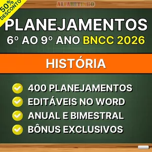 Imagem do curso HISTÓRIA - Planejamentos do 6º ao 9º ano - BNCC 2026