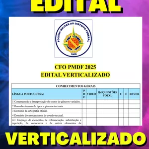 Imagem de capa para o Ebook CFO PMDF 2025 - EDITAL VERTICALIZADO