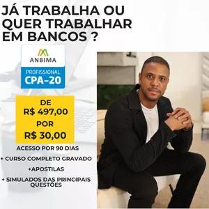 Imagem do curso CURSO PREPARATÓRIO PARA CERTIFICAÇÃO CPA 20 - ANBIMA