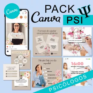 Imagem de capa para o Curso online Pack Canva - Psicologia - POST e Stories