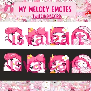 Cover image for Online course Twitch/discord my melody emotes stickers 