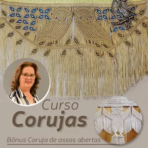 Imagem de capa para o Curso online Corujas de Macramê com Ana Casara