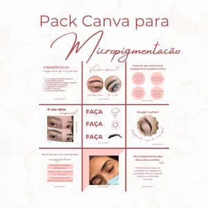 Curso Pack Canva para Micropigmentação de Sobrancelhas
