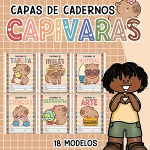 Imagem de capa para o Ebook CAPAS DE CADERNO TEMA CAPIVARA 