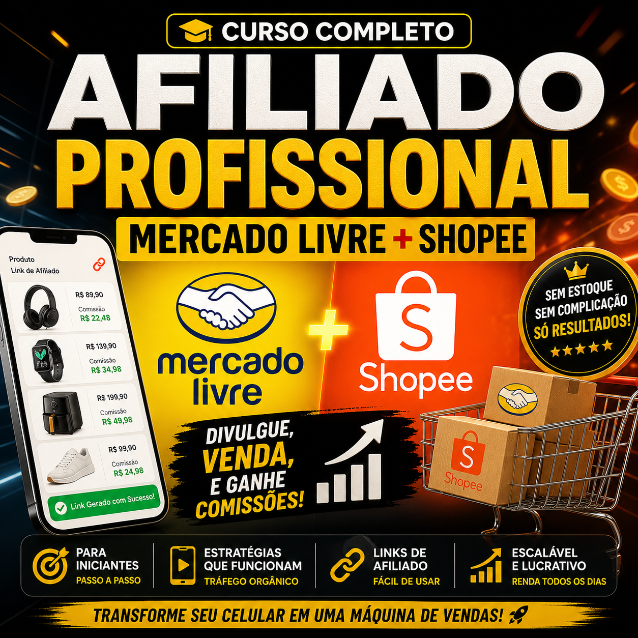 Imagem do curso Aula Afiliado Shopee E Mercado Livre 
