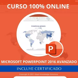 Imagen de portada para Curso online Curso completo 100% Online de Microsoft PowerPoint 2016 Avanzado incluye libro y certificado