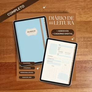 Imagem de capa para o Ebook Diário de Leitura Completo - Azul