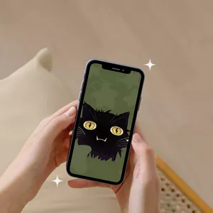 Cover image for Online course wallpaper for cellphone , silly cat drawing , digital drawing of a cat 