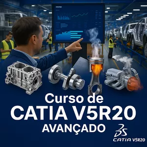 Imagem de capa para o Curso online Formação CATIA V5R20 do básico ao Avançado