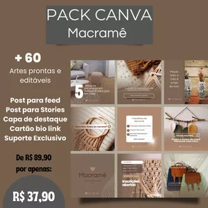 Imagem de capa para o Curso online PACK CANVA MACRAMÊ