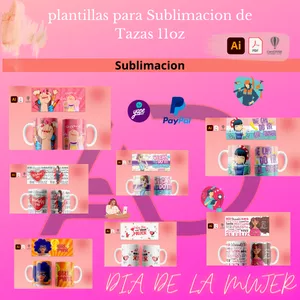 Imagen de portada para Curso online Plantillas para sublimacion de tazas 110z DIA DE LA MUJER