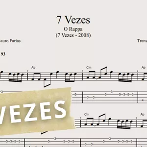Imagem de capa para o Ebook 7 Vezes - O Rappa: Contrabaixo Transcrição c/ Tablatura + Partitura + Cifra. Arranjo de Lauro Farias.