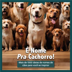 Imagem de capa para o Ebook É Nome Pra Cachorro! Mais de 1000 ideias de nomes de cães para você se inspirar
